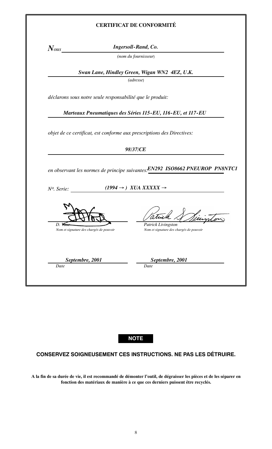 Ingersoll-Rand 115--EU User Manual | Page 8 / 27