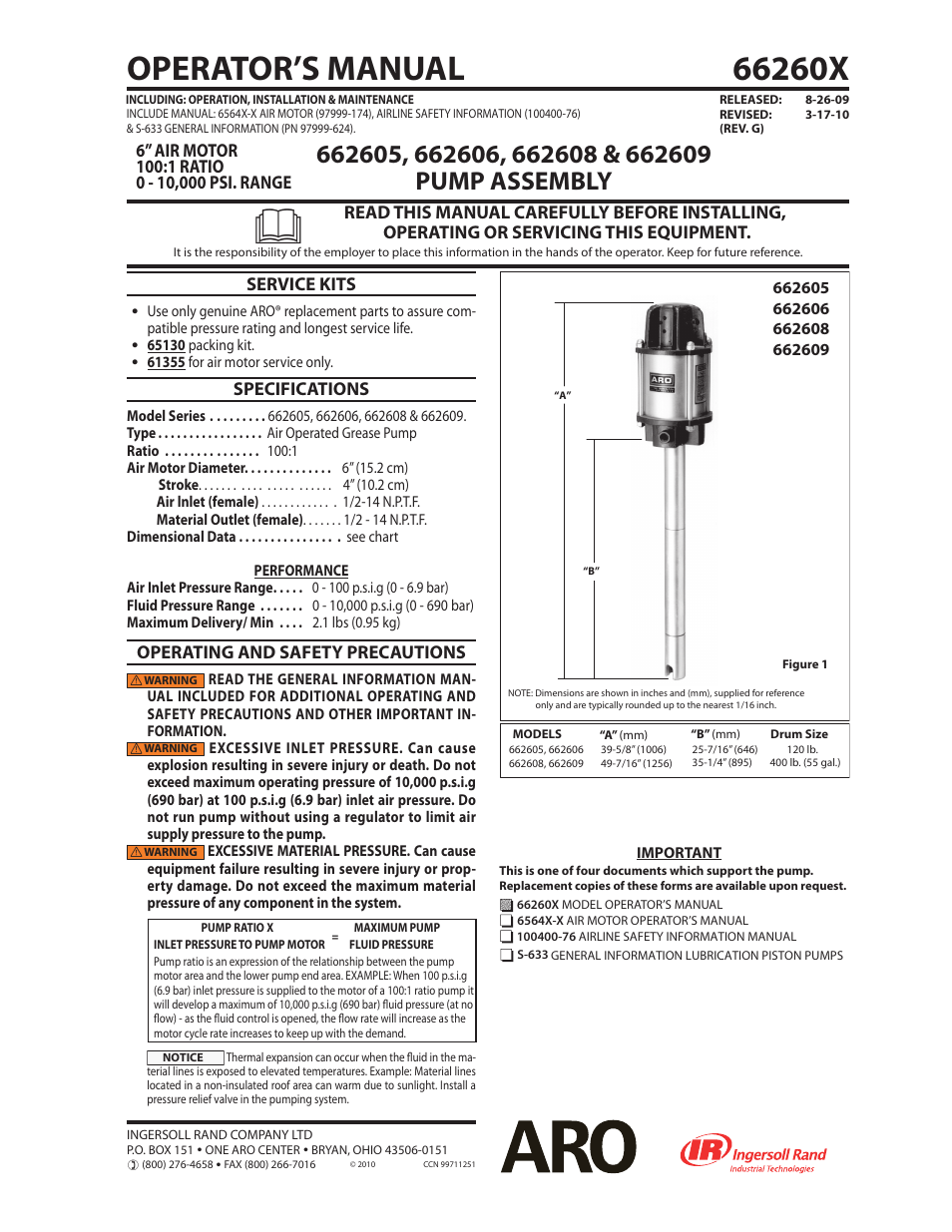 Ingersoll-Rand ARO 662606 User Manual | 4 pages