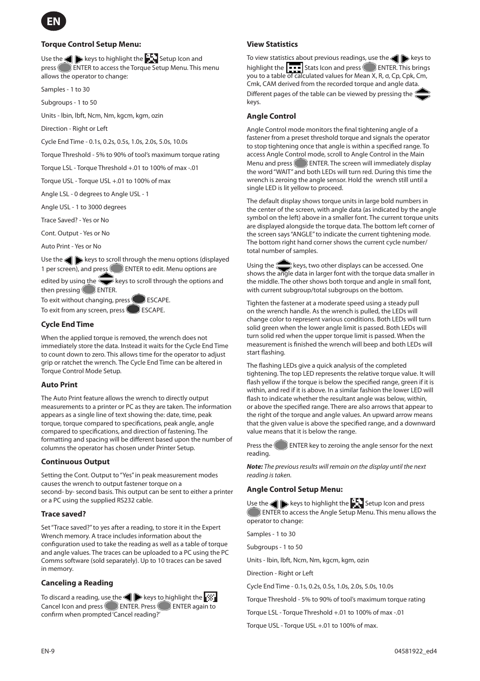 Ingersoll-Rand ETW-E75 User Manual | Page 10 / 92