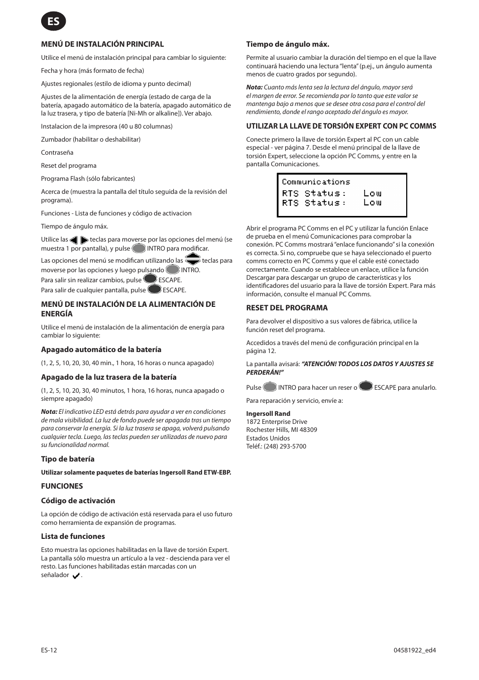 Ingersoll-Rand ETW-E75 User Manual | Page 26 / 92