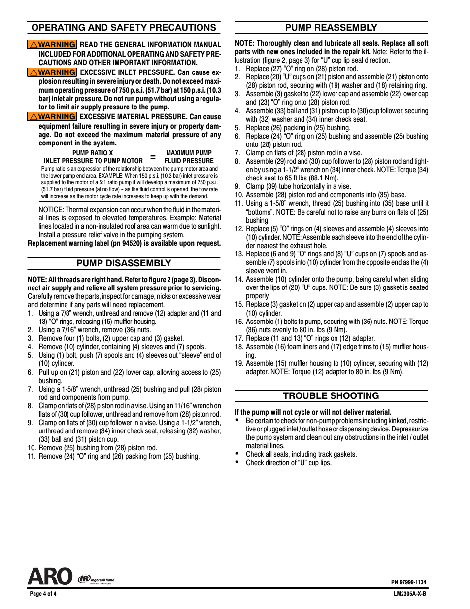 Ingersoll-Rand LM2305A-X-B User Manual | Page 4 / 4
