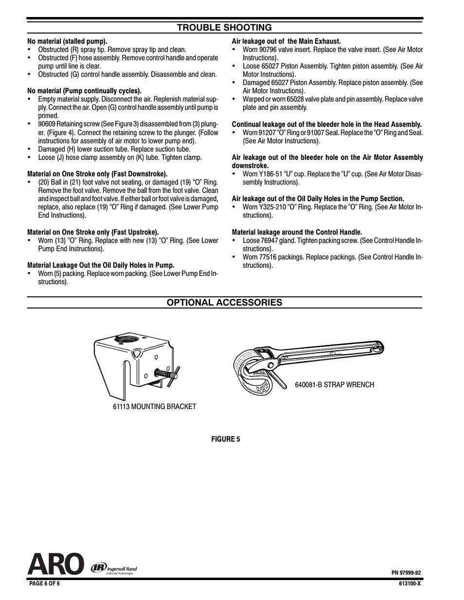 Ingersoll-Rand ARO 613100-1 User Manual | Page 6 / 6