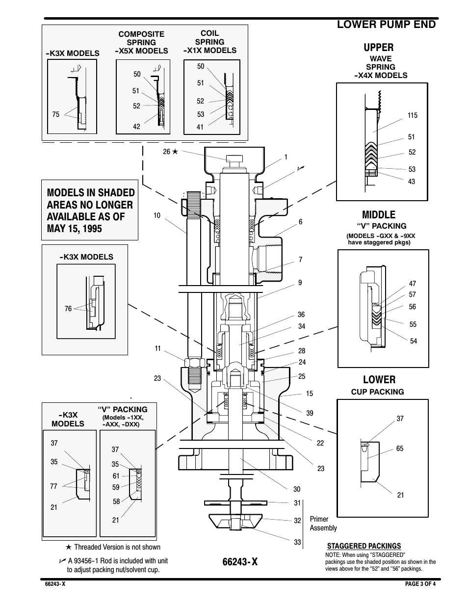 Upper middle lower, Lower pump end | Ingersoll-Rand 66243-X User Manual | Page 3 / 4