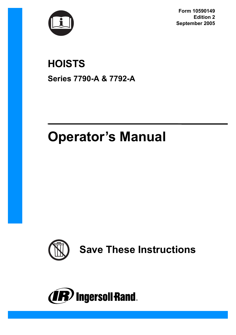 Ingersoll-Rand 7792-A User Manual | 16 pages