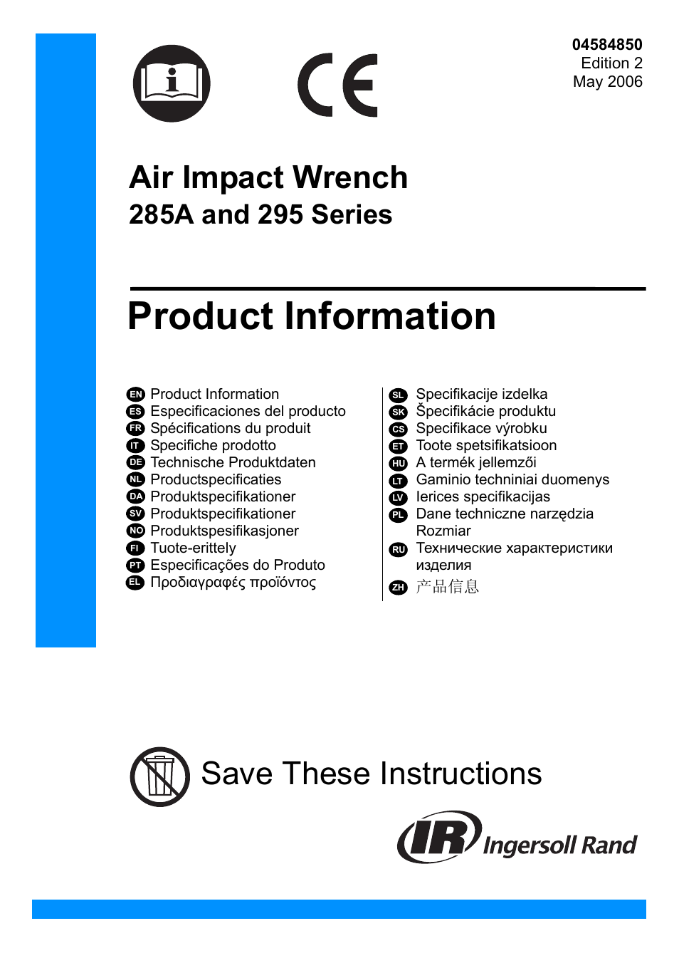Ingersoll-Rand 295 User Manual | 52 pages