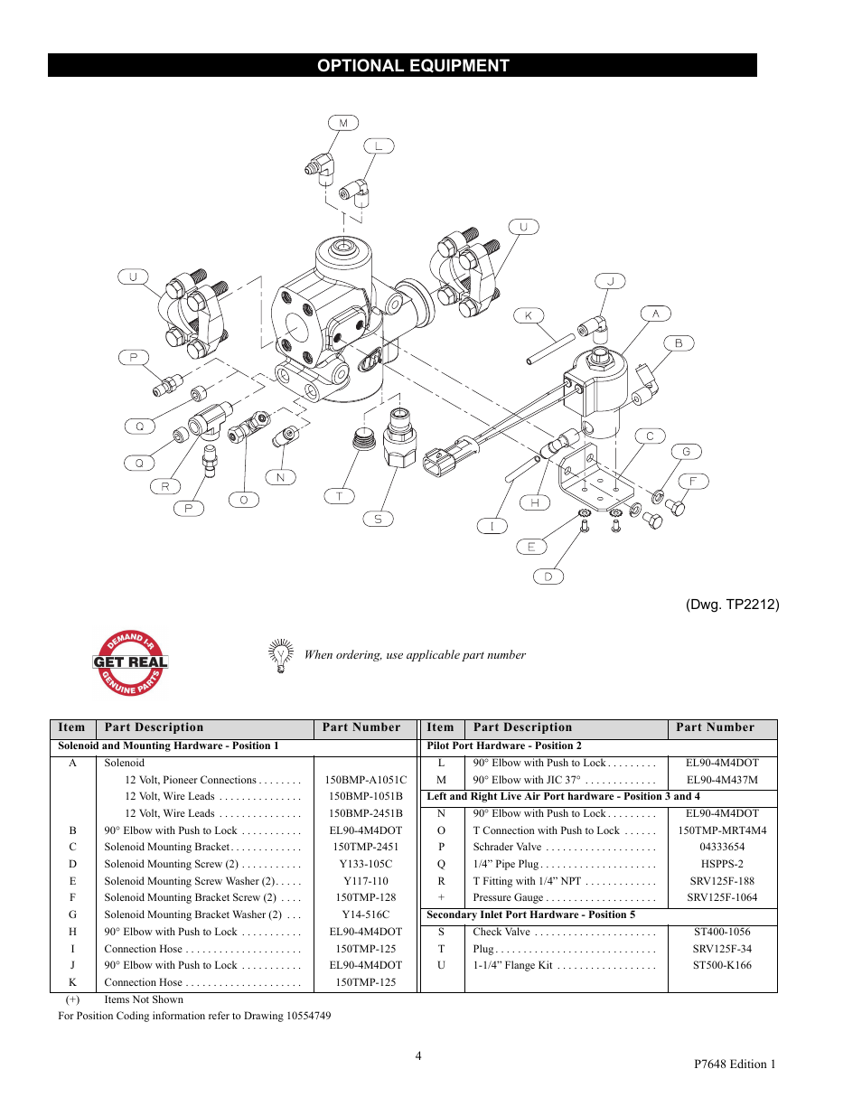 Optional equipment | Ingersoll-Rand SRV125F User Manual | Page 4 / 8