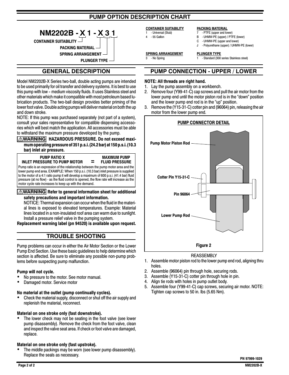 Ingersoll-Rand TWO-BALL NM2202B-X User Manual | Page 2 / 2