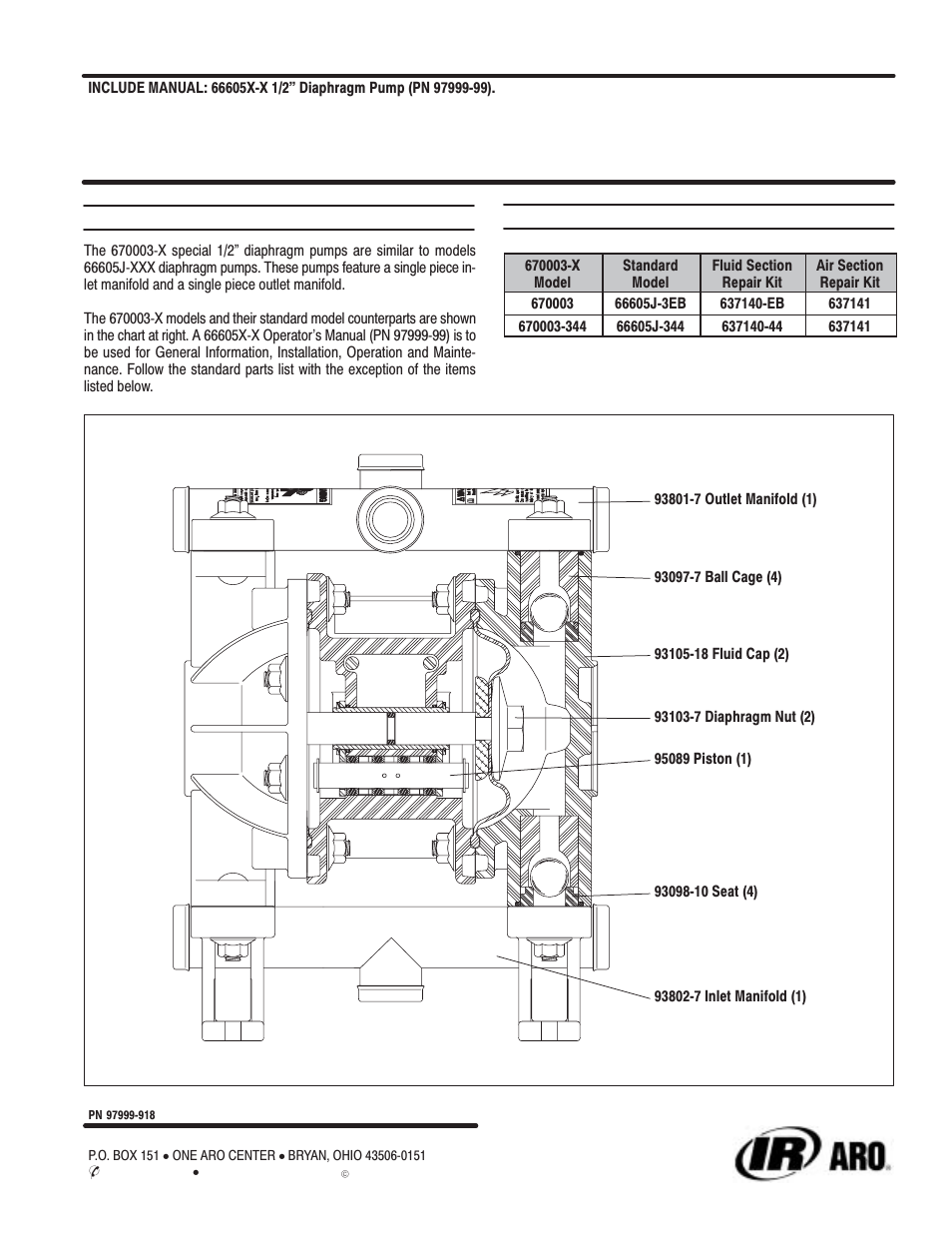 Ingersoll-Rand 670003-X User Manual | 1 page