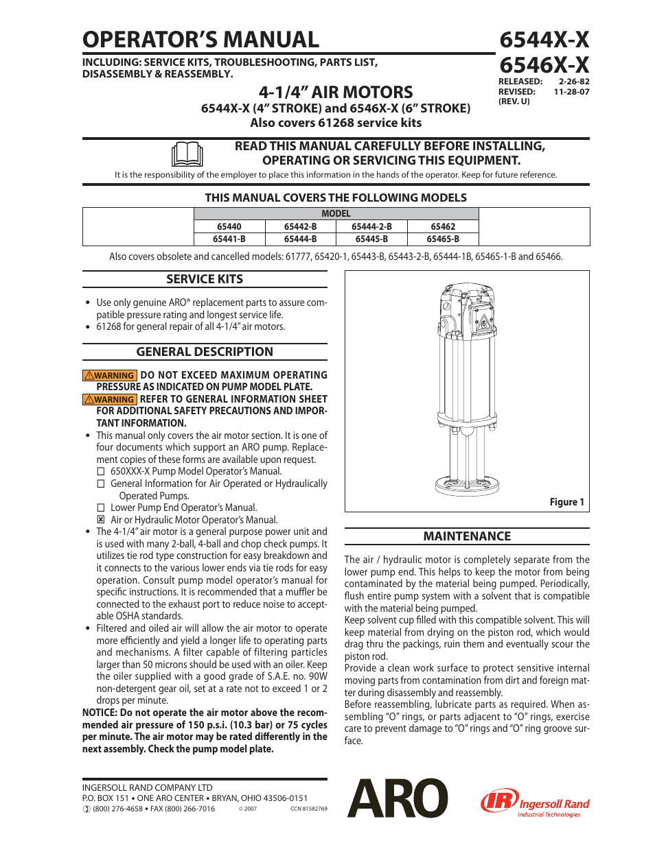 Ingersoll-Rand 6544X-X User Manual | 8 pages