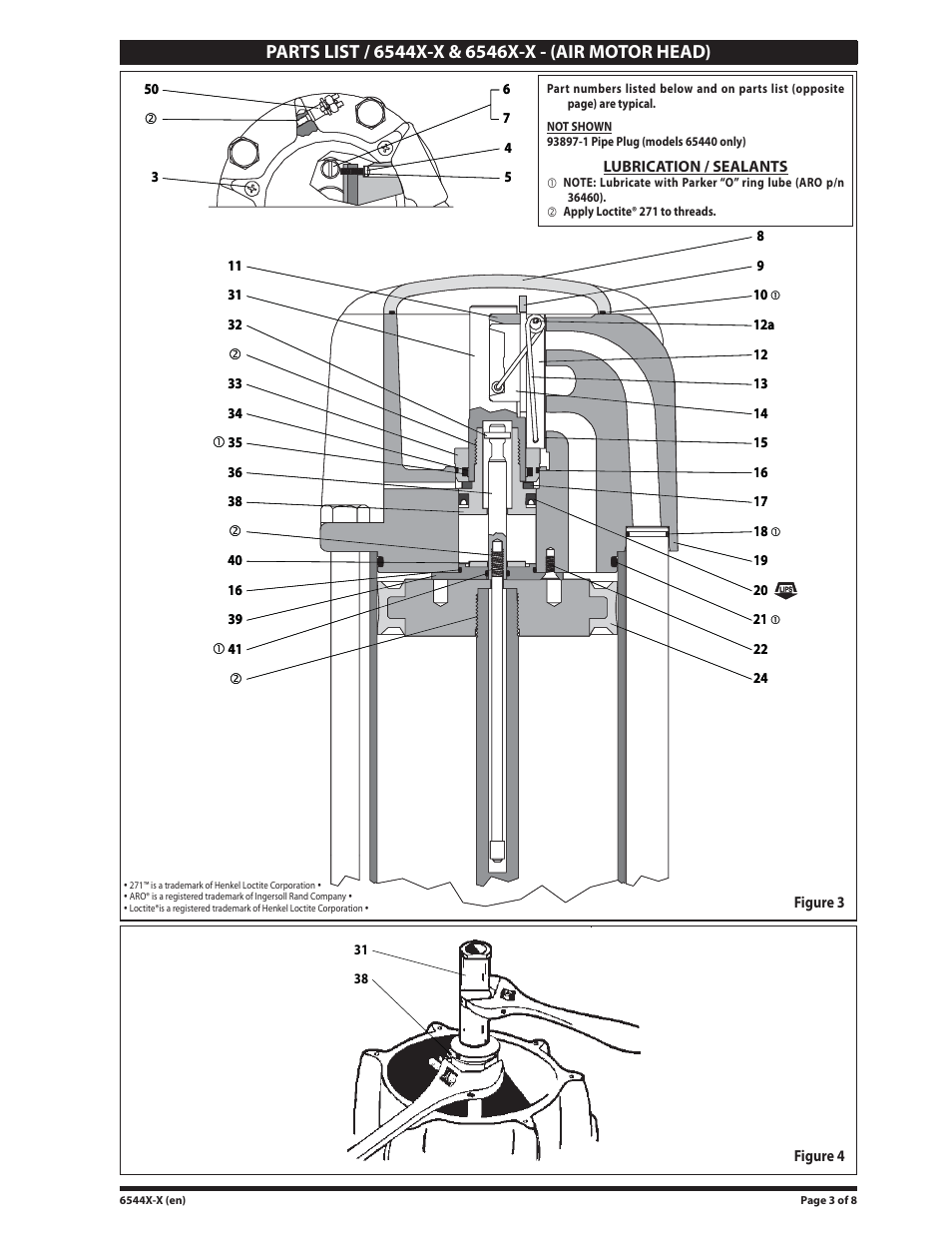 Parts list view | Ingersoll-Rand 6544X-X User Manual | Page 3 / 8