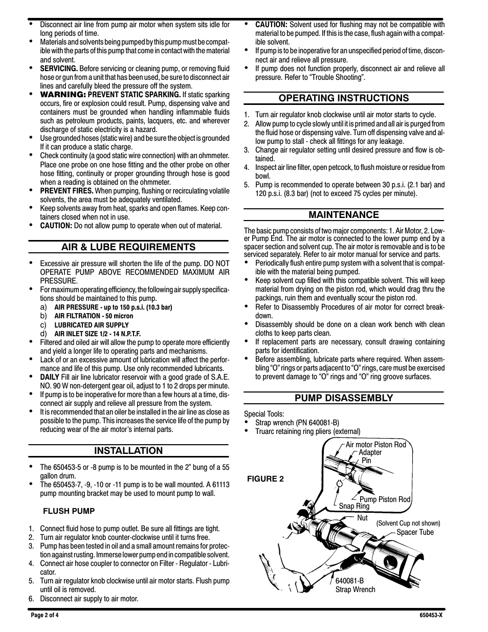 Ingersoll-Rand 2-BALL BASIC PUMP 650453-X User Manual | Page 2 / 4