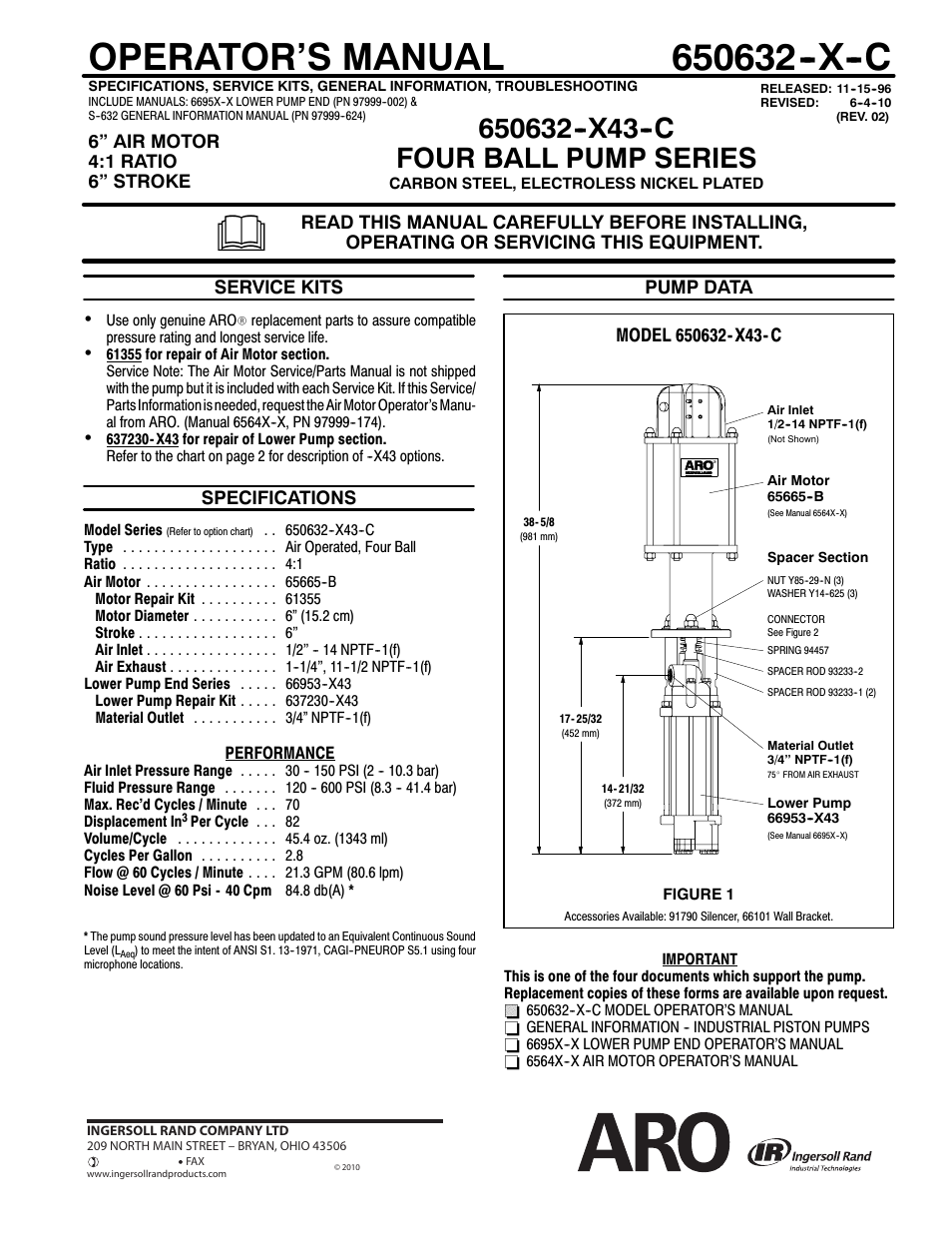 Ingersoll-Rand 650632-X-C User Manual | 2 pages