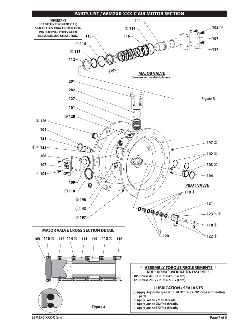 Air motor section parts list view | Ingersoll-Rand 66M2X0-XXX-C User Manual | Page 7 / 8