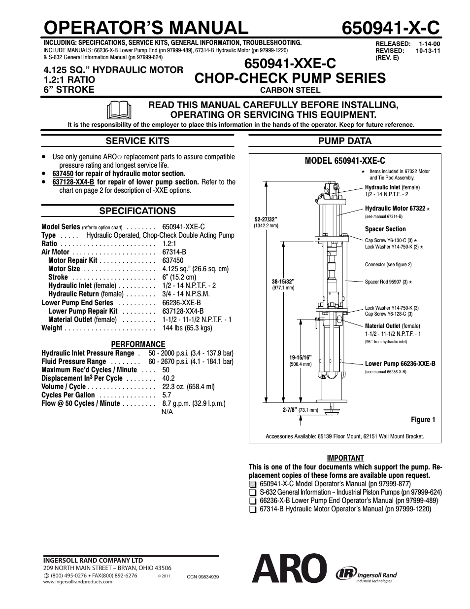 Ingersoll-Rand CHOP-CHECK 650941-X-C User Manual | 2 pages