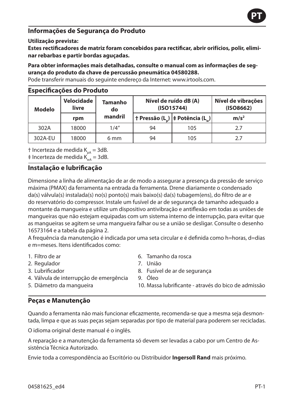 Ingersoll-Rand 302A-EU User Manual | Page 13 / 32