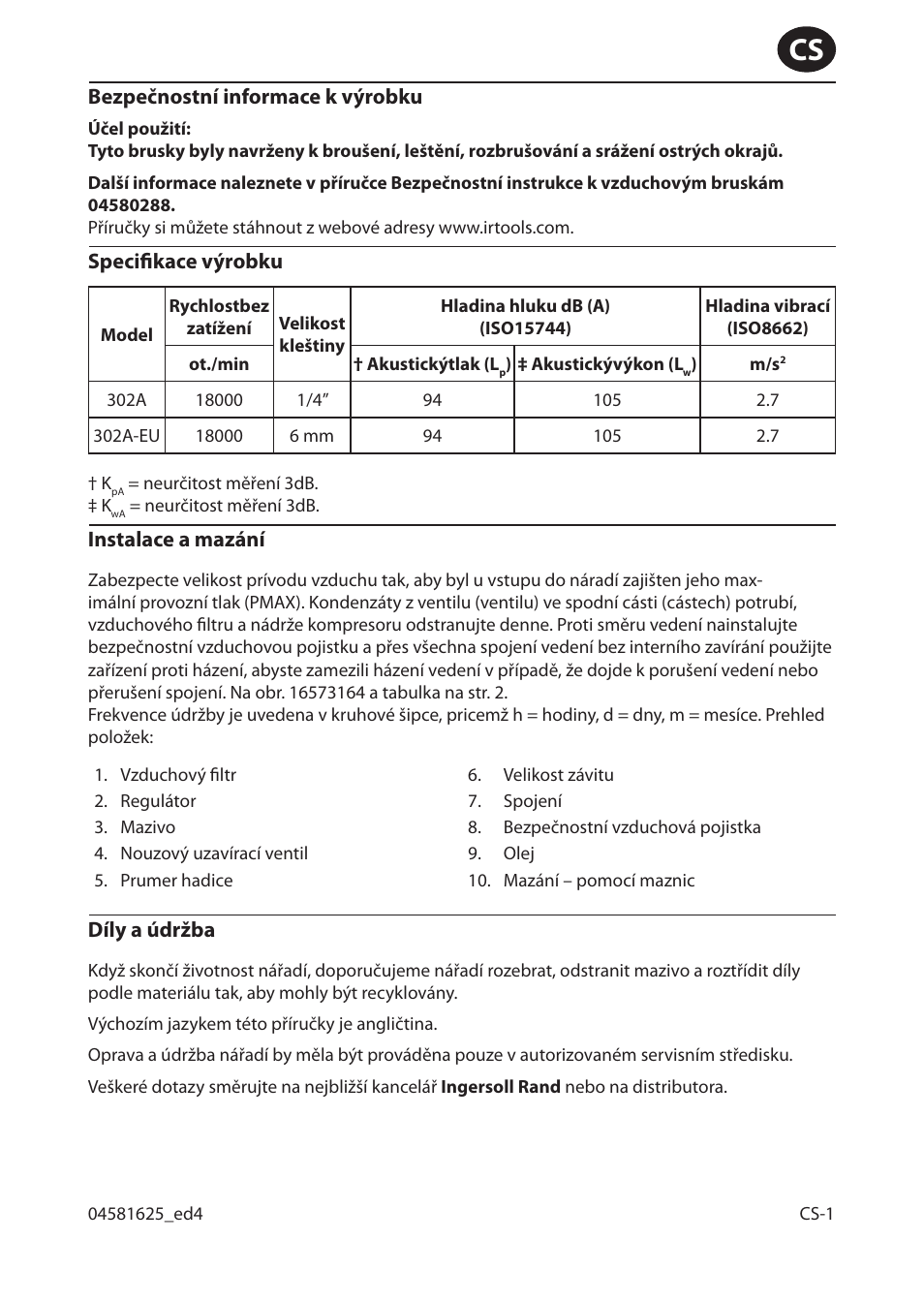 Ingersoll-Rand 302A-EU User Manual | Page 17 / 32