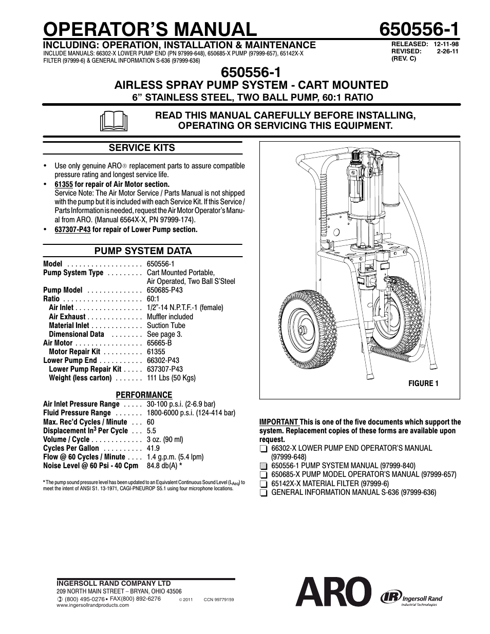 Ingersoll-Rand 650556-1 User Manual | 4 pages