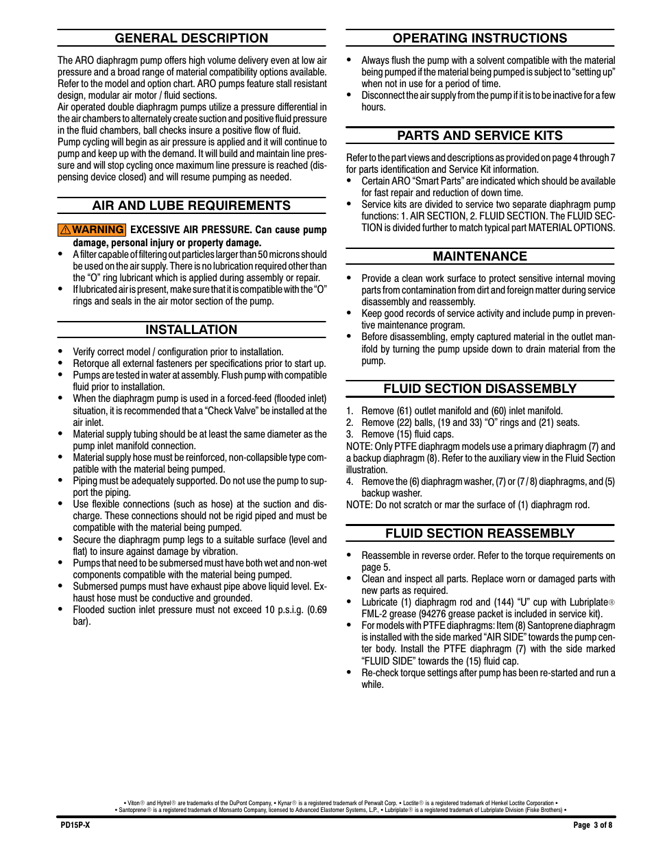 Ingersoll-Rand ARO PD15P-X User Manual | Page 3 / 8