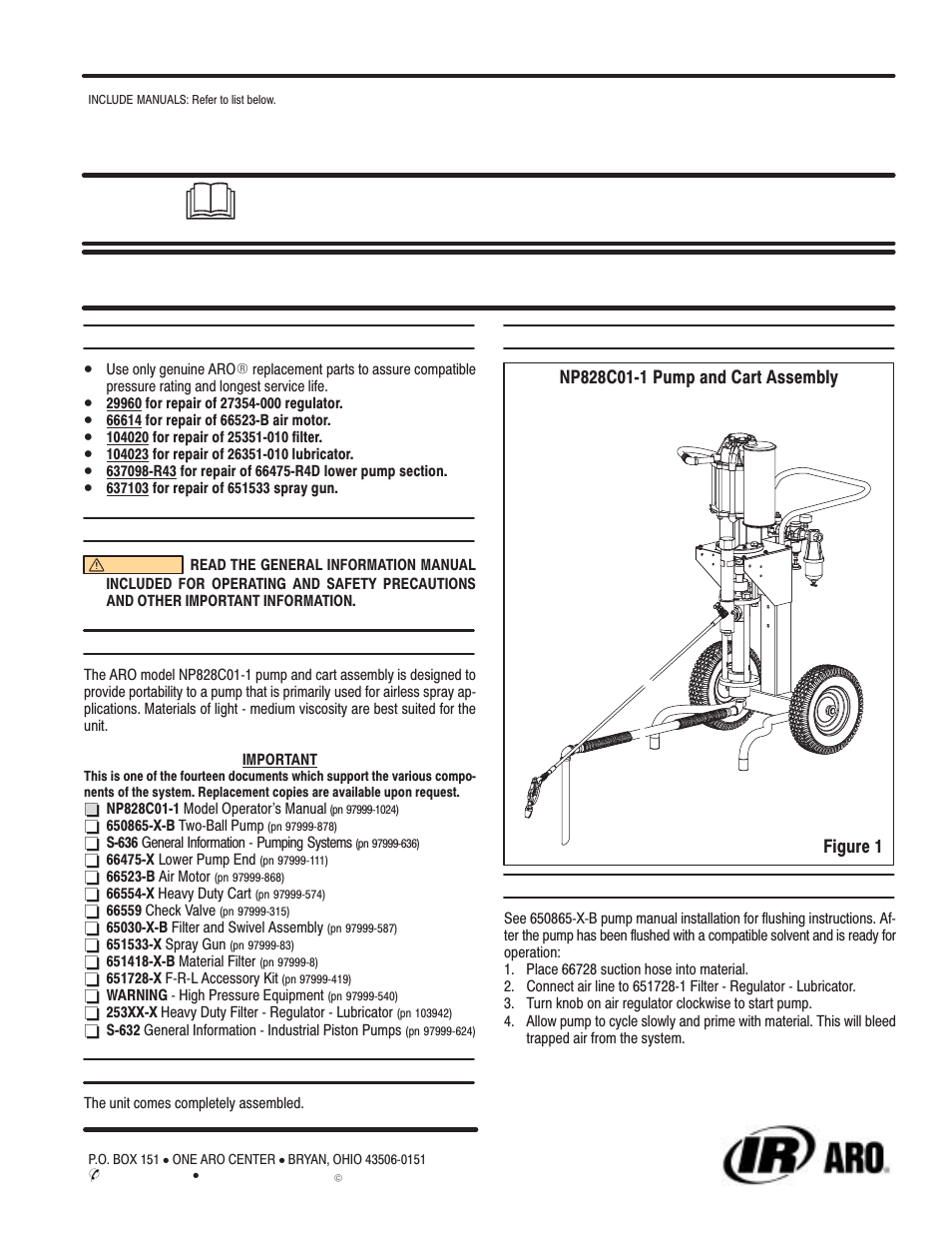 Ingersoll-Rand ARO NP828C01-1 User Manual | 2 pages