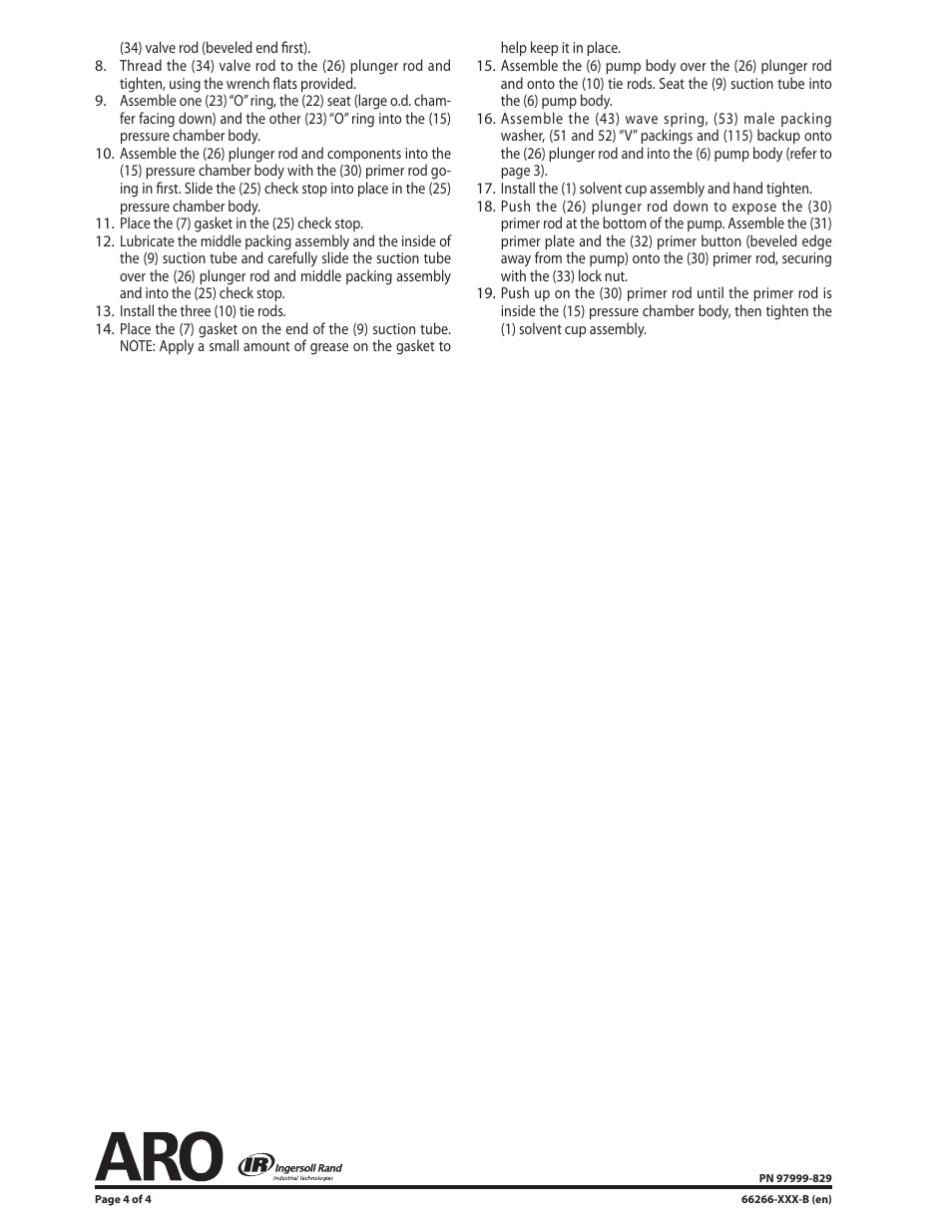 Ingersoll-Rand 66266-XXX-B User Manual | Page 4 / 4