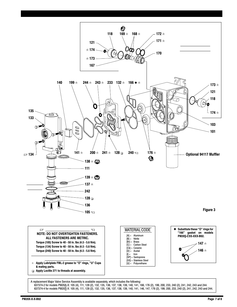 Pilot valve part group major valve | Ingersoll-Rand PM20X-X-X-B02 User Manual | Page 7 / 8