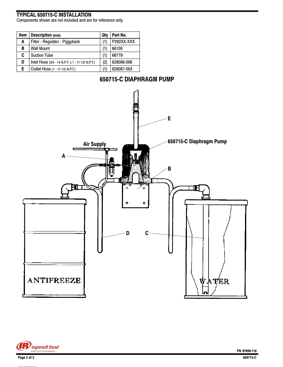 Typical 650715-c installation | Ingersoll-Rand 650715-C User Manual | Page 2 / 2
