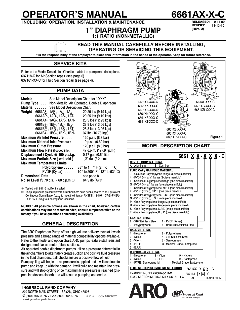 Ingersoll-Rand ARO 6661AX-X-C User Manual | 8 pages
