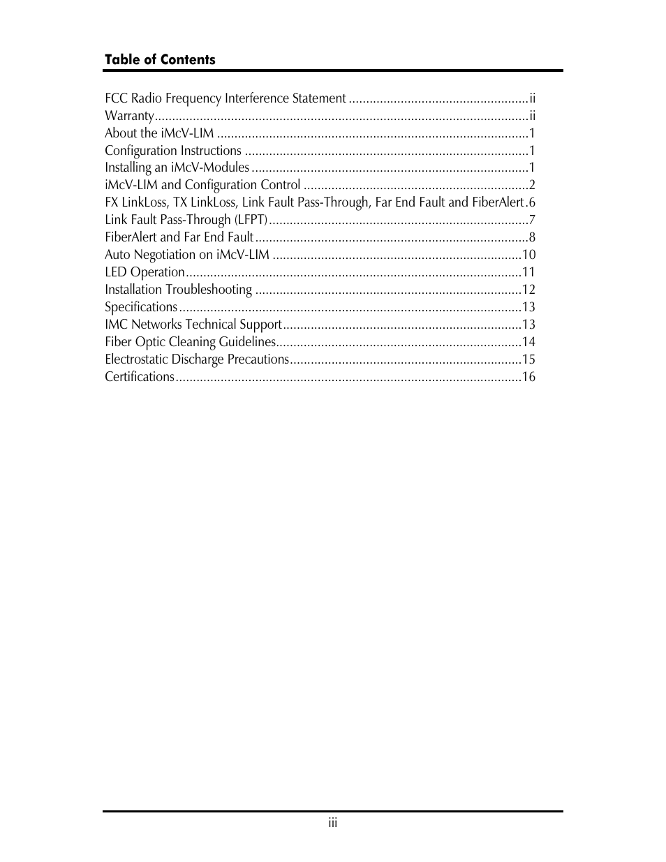 IMC Networks iMcV-LIM User Manual | Page 3 / 20