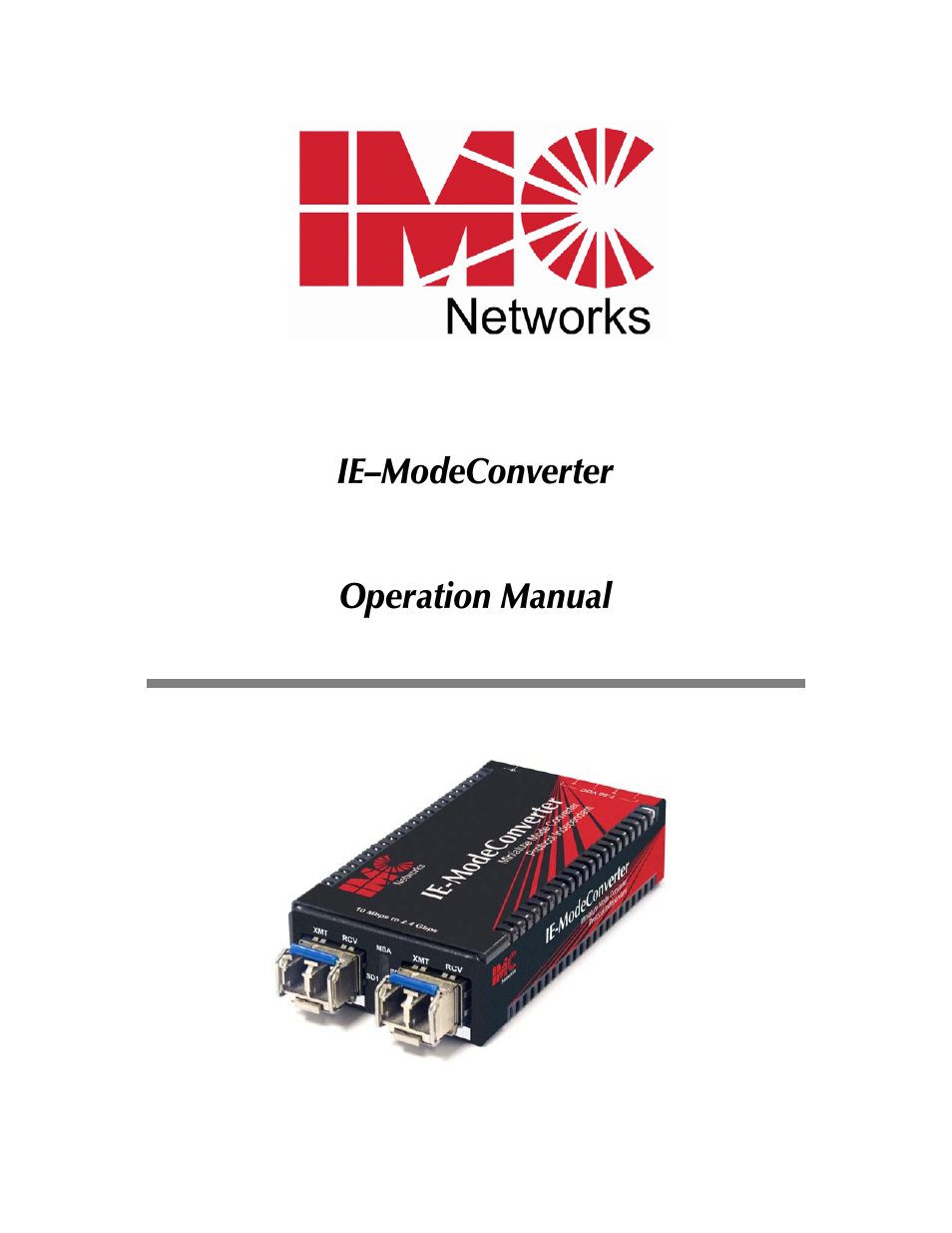 IMC Networks IE–ModeConverter User Manual | 12 pages