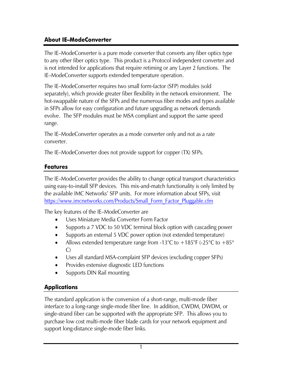 IMC Networks IE–ModeConverter User Manual | Page 4 / 12