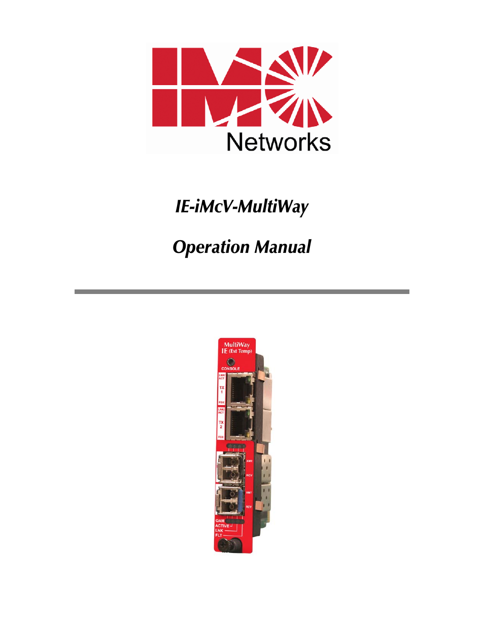 IMC Networks IE-IMCV User Manual | 60 pages