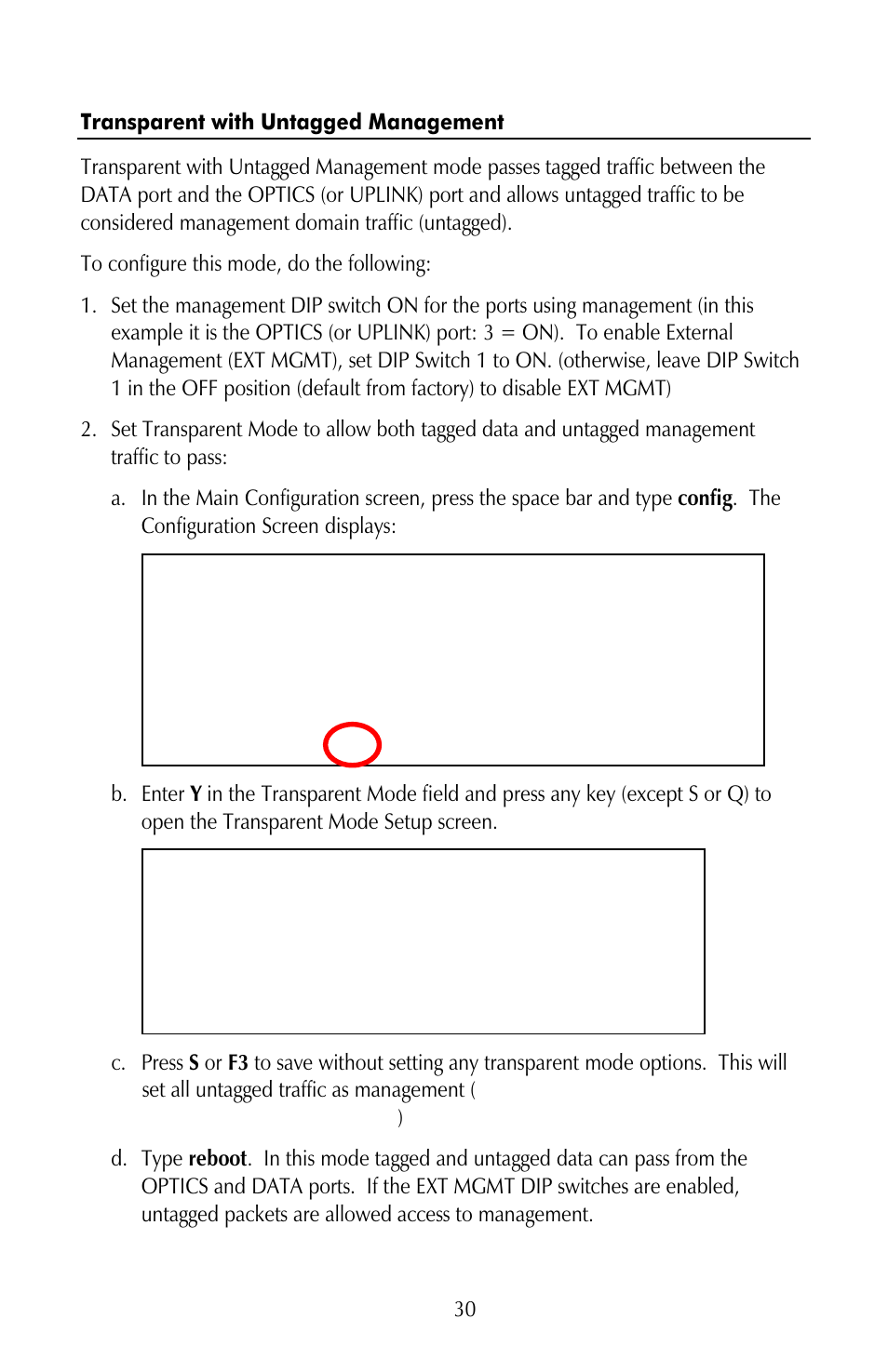 Transparent with untagged management | IMC Networks iMcV-Giga-FiberLinX-II User Manual | Page 34 / 60