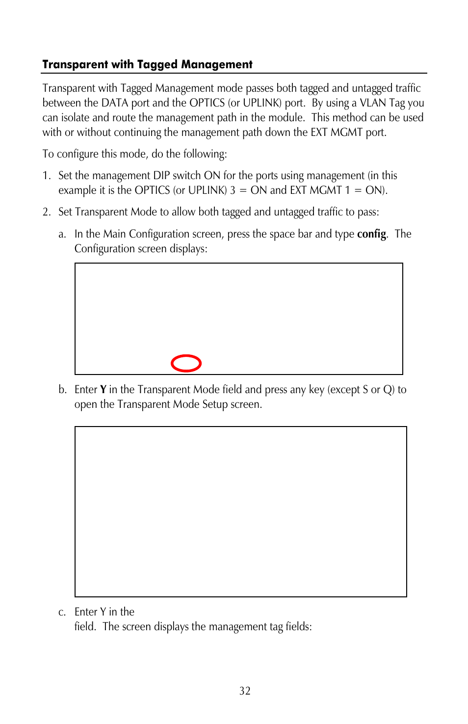 Transparent with tagged management | IMC Networks iMcV-Giga-FiberLinX-II User Manual | Page 36 / 60