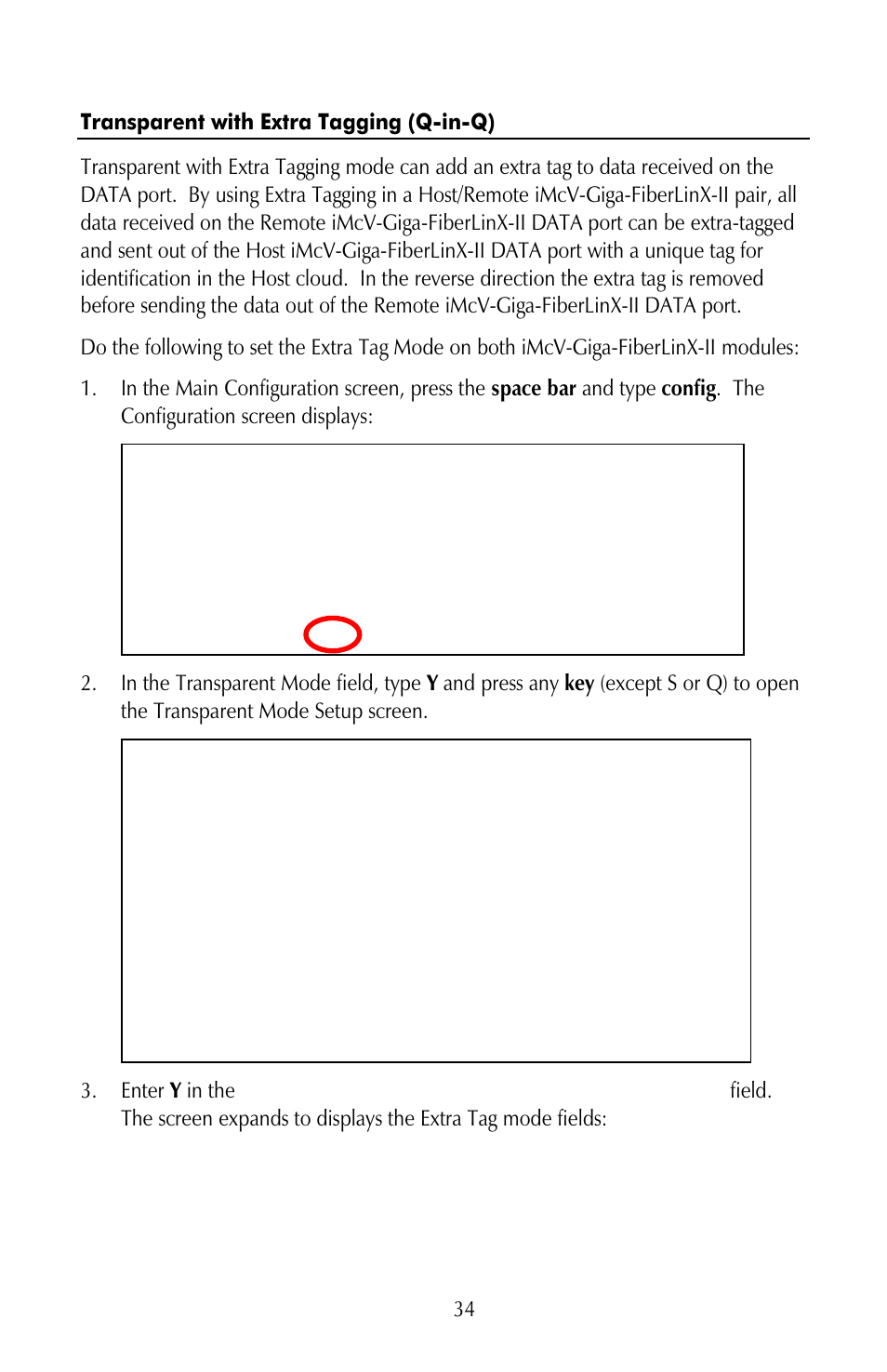 Transparent with extra tagging (q-in-q) | IMC Networks iMcV-Giga-FiberLinX-II User Manual | Page 38 / 60