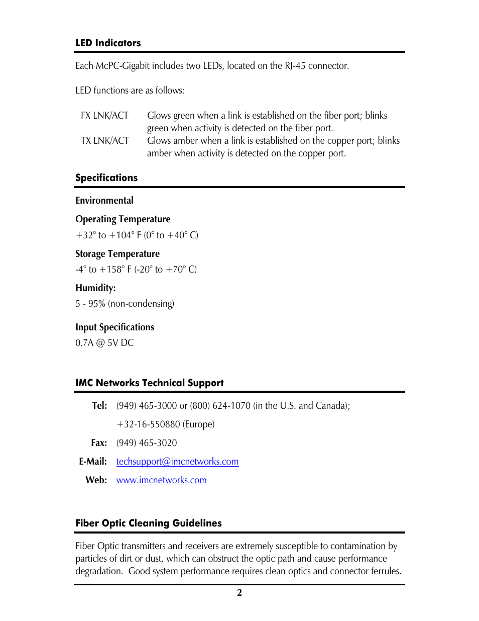 IMC Networks McPc-Gigabit User Manual | Page 5 / 8