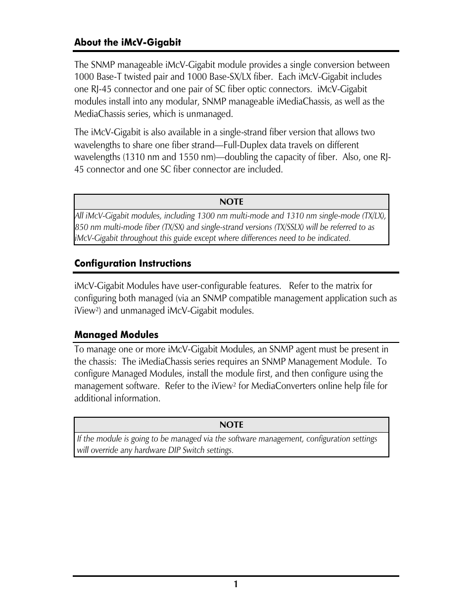 IMC Networks iMcV-Gigabit User Manual | Page 4 / 16