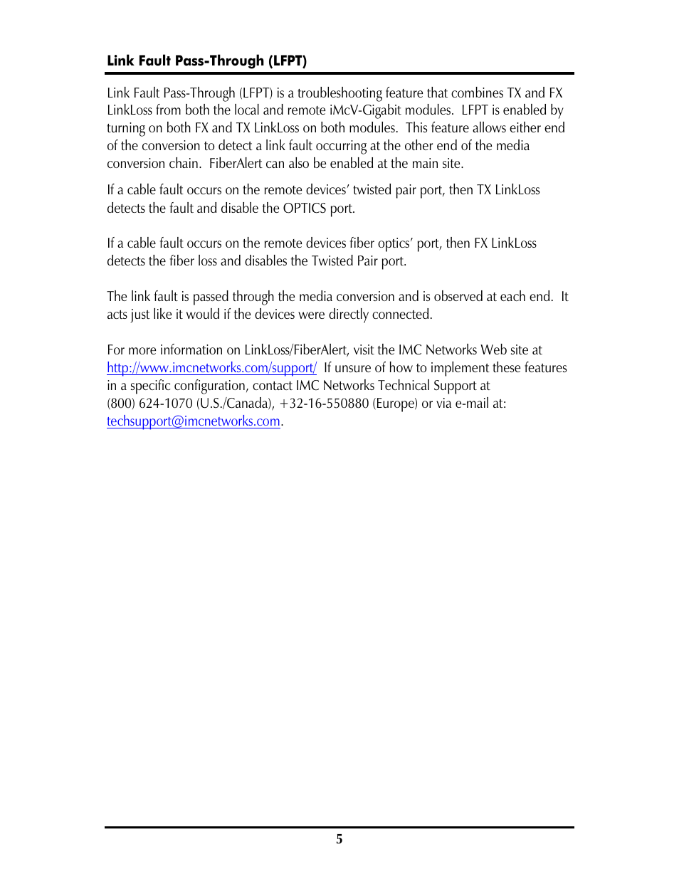IMC Networks iMcV-Gigabit User Manual | Page 8 / 16