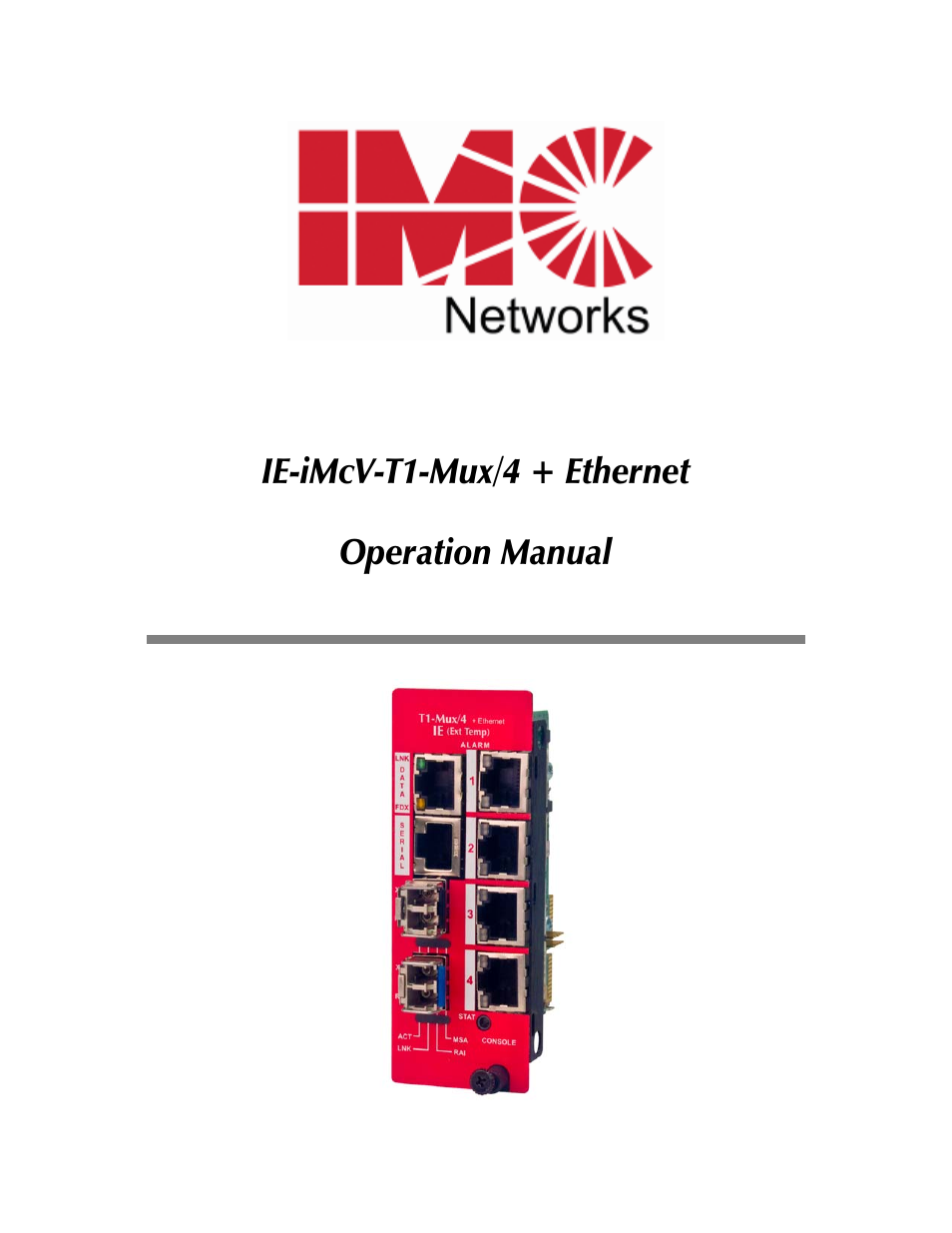 IMC Networks IE-IMCV-T1-MUX/4 User Manual | 36 pages