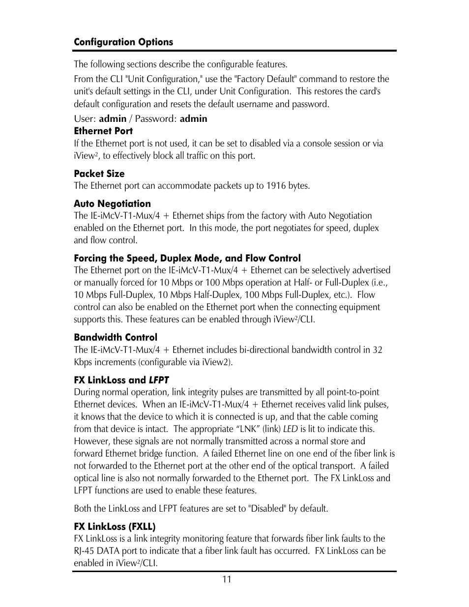 IMC Networks IE-IMCV-T1-MUX/4 User Manual | Page 15 / 36