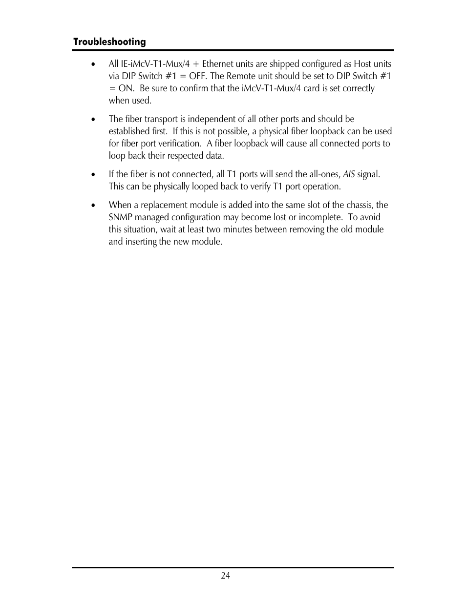 IMC Networks IE-IMCV-T1-MUX/4 User Manual | Page 28 / 36