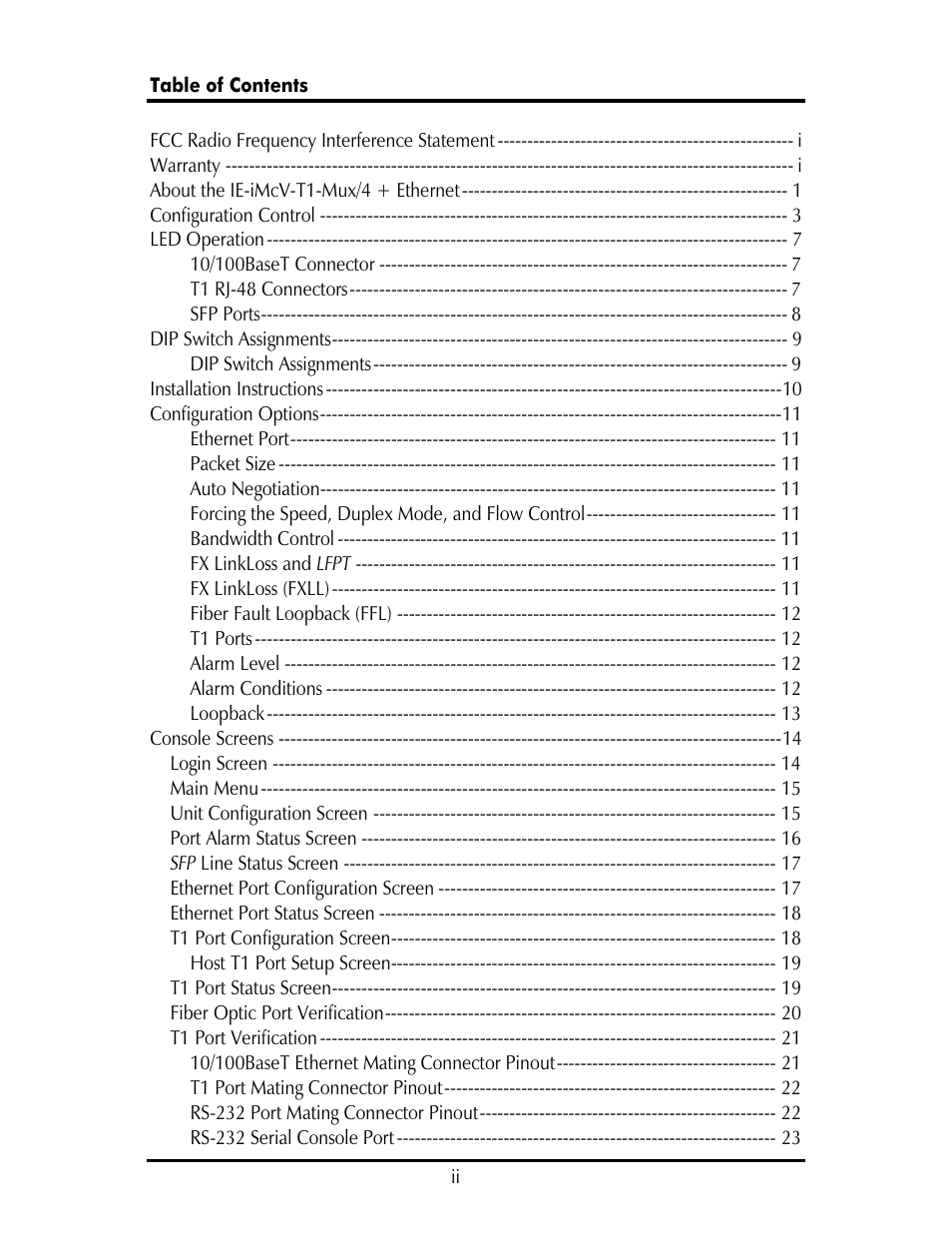 IMC Networks IE-IMCV-T1-MUX/4 User Manual | Page 3 / 36
