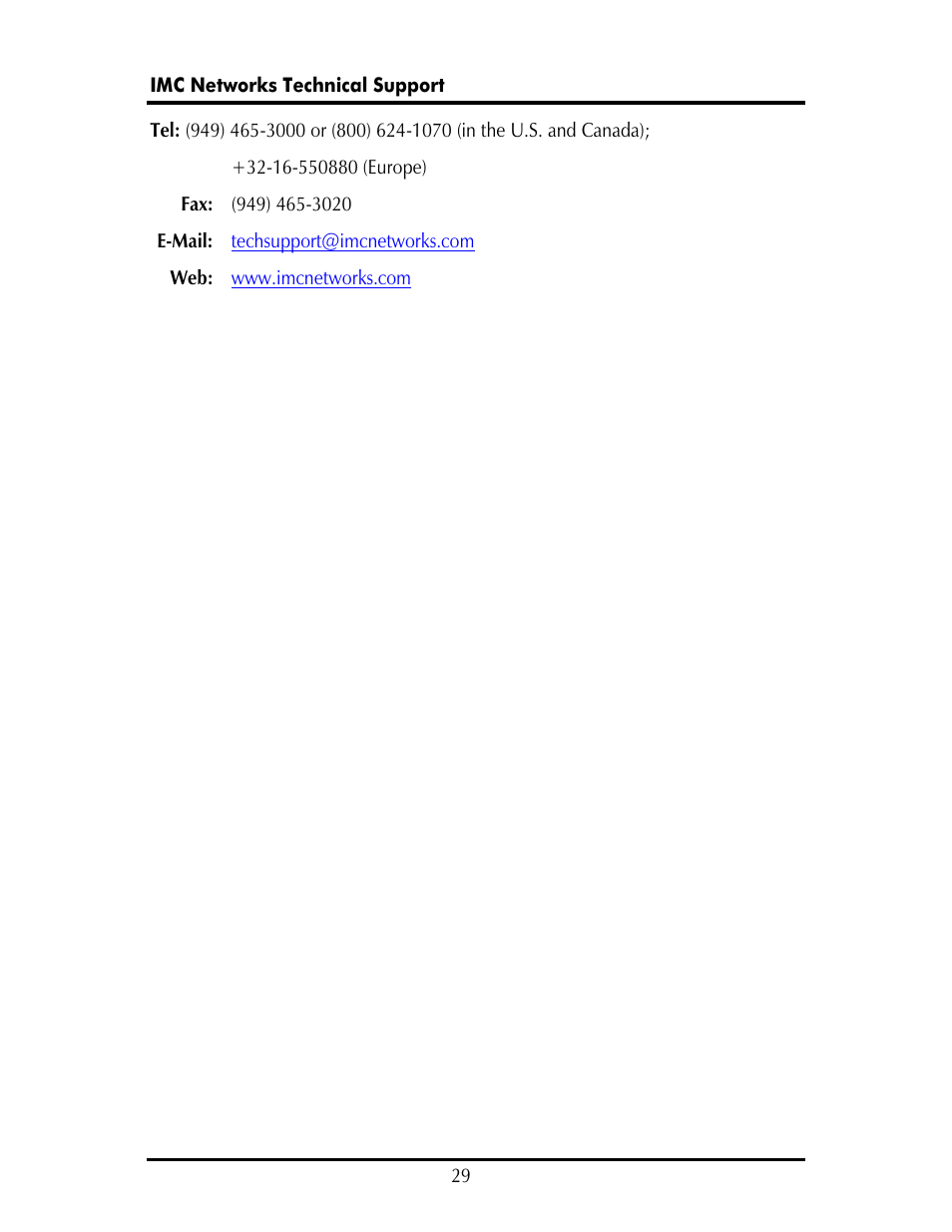 IMC Networks IE-IMCV-T1-MUX/4 User Manual | Page 33 / 36