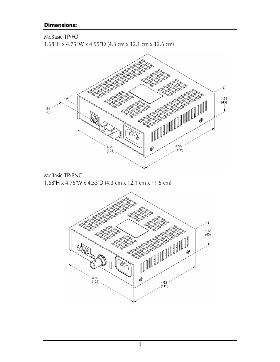 IMC Networks TP/FO & TP/BNC User Manual | Page 13 / 16