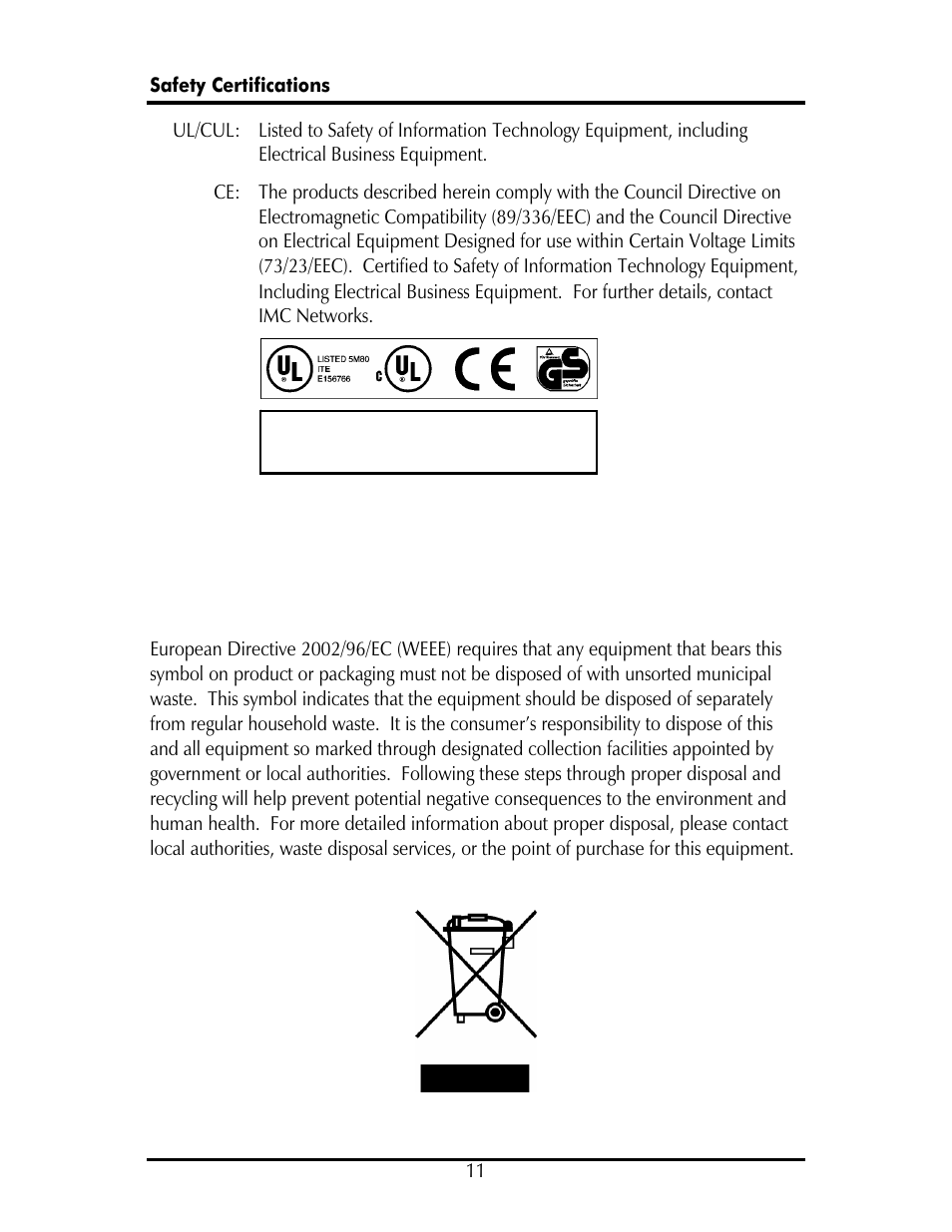 IMC Networks TP/FO & TP/BNC User Manual | Page 15 / 16