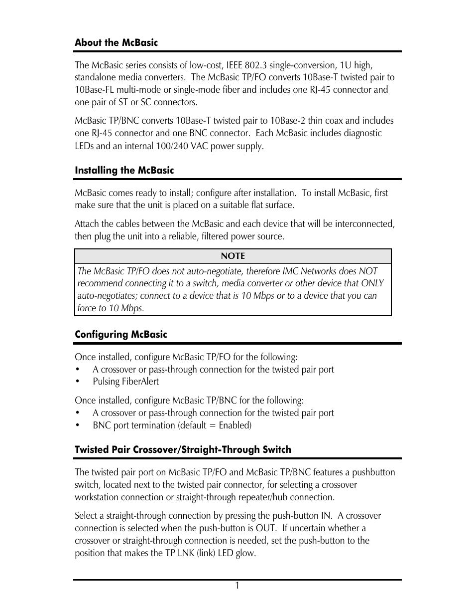 IMC Networks TP/FO & TP/BNC User Manual | Page 5 / 16