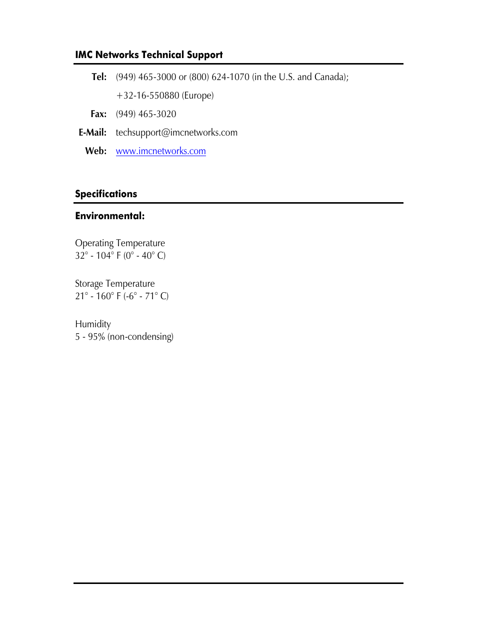 IMC Networks Management Module SNMP User Manual | Page 20 / 24