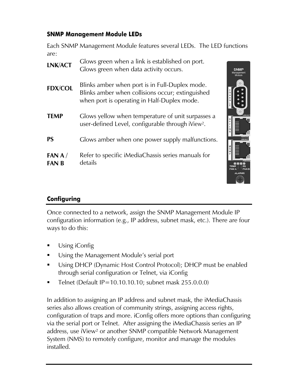IMC Networks Management Module SNMP User Manual | Page 5 / 24