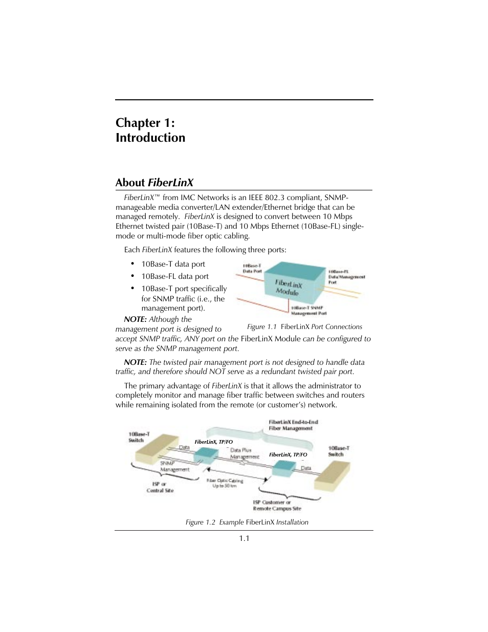 Chapter 1: introduction, About fiberlinx | IMC Networks FiberLinX User Manual | Page 5 / 32