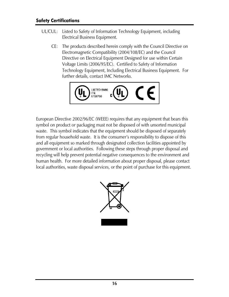 IMC Networks MCPC 10/100 User Manual | Page 19 / 20