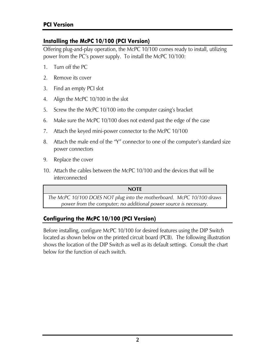 IMC Networks MCPC 10/100 User Manual | Page 5 / 20